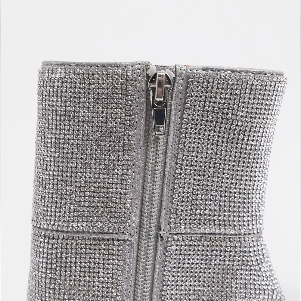 Winona Stiletto Rhinestone Ankle Boots - Picture 5 of 11